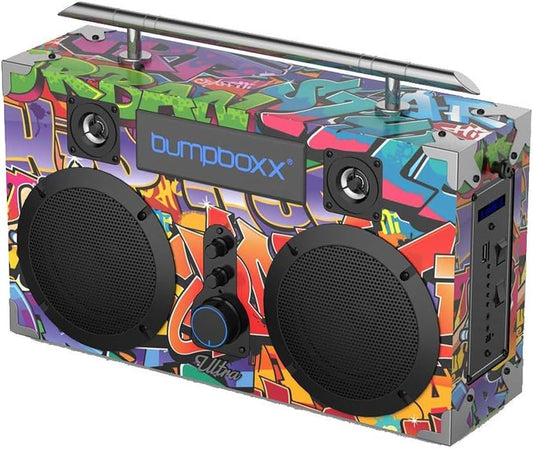 Bluetooth Boombox Ultra plus Graffiti | Retro Boombox with Bluetooth Speaker | Rechargeable Bluetooth Speaker