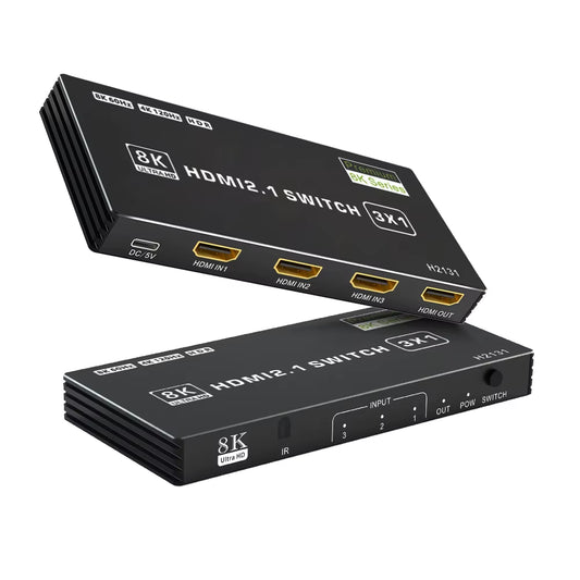 HDMI 2.1 Switch Splitter 120Hz 5-Port HDMI 4K 120Hz Splitter Switcher CEC 48Gbps HDMI 2.1 Switch 8K with Remote HDMI HDR 8K 4K