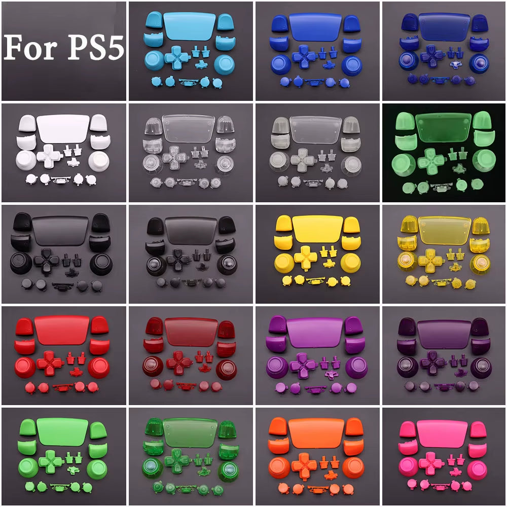 L1 R1 L2 R2 Button D-Pad Share Buttons Kit Joystick Caps Replacement for PS5 V1 1.0 Controller Gamepad