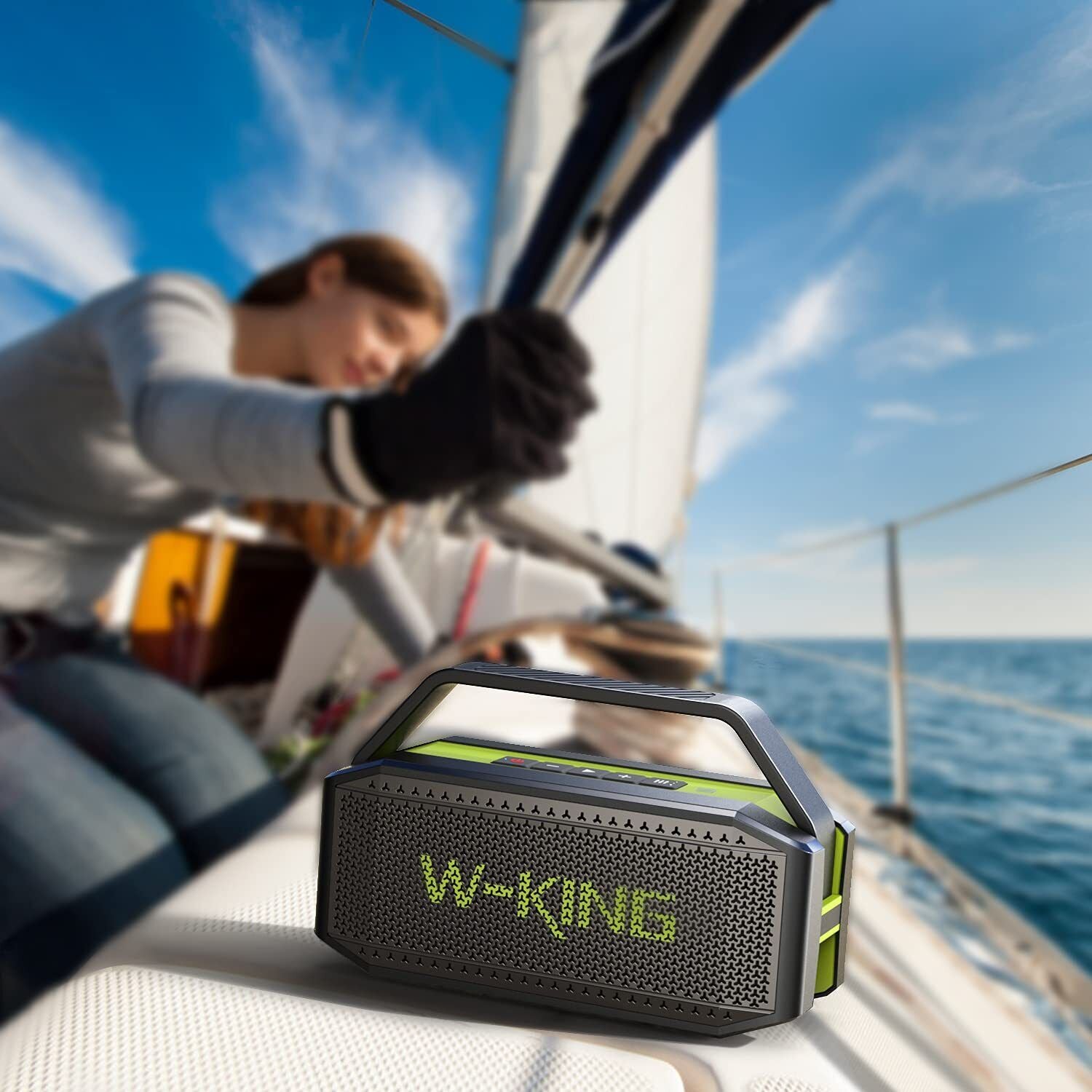 W-KING Portable Loud Bluetooth Speakers with Subwoofer, (100W Peak) 60W Outdo...